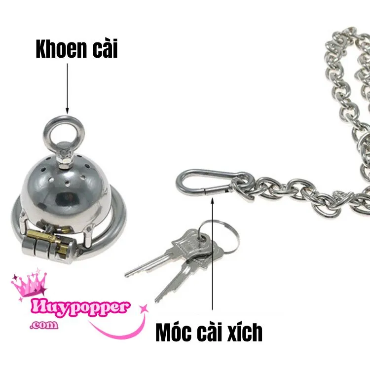 Khóa cu kim loại xích inox dâm đẳng cấp cho chơi BDSM