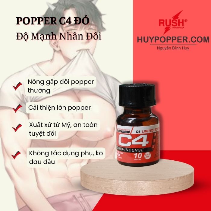 Combo 3 chai Popper C4 10ml Siêu Mạnh Kích Thích Phê Đỉnh