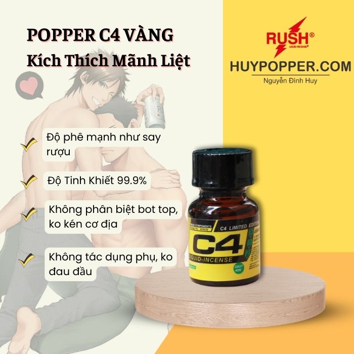 Combo 3 chai Popper C4 10ml Siêu Mạnh Kích Thích Phê Đỉnh