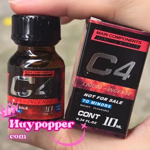 Popper C4 đỏ 10ml Luxury nồng độ cao nóng ran kéo dài lâu 