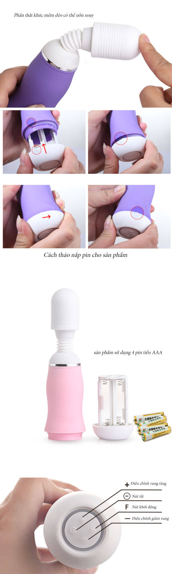 DC21 chày rung đa điểm massage kích thích cực mạnh tăng khoái cảm