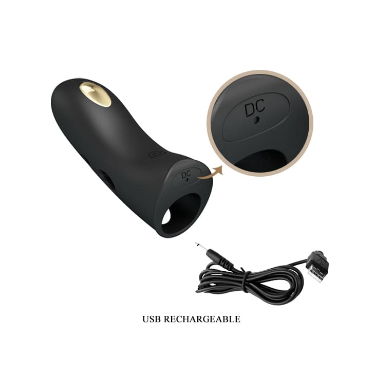 DC10P Ngón tay rung xung điện mạ vàng 24k kích thích cực phê nữ
