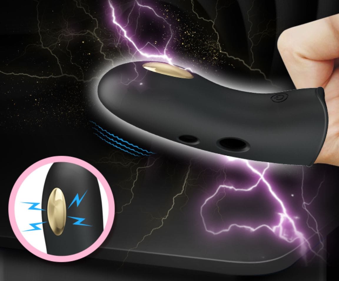 DC10P Ngón tay rung xung điện mạ vàng 24k kích thích cực phê nữ