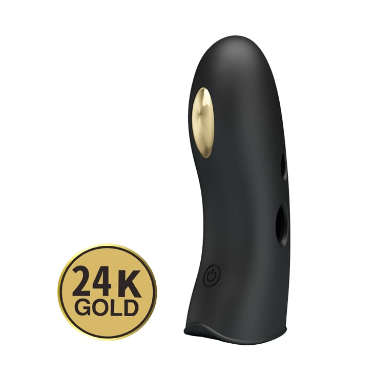 DC10P Ngón tay rung xung điện mạ vàng 24k kích thích cực phê nữ