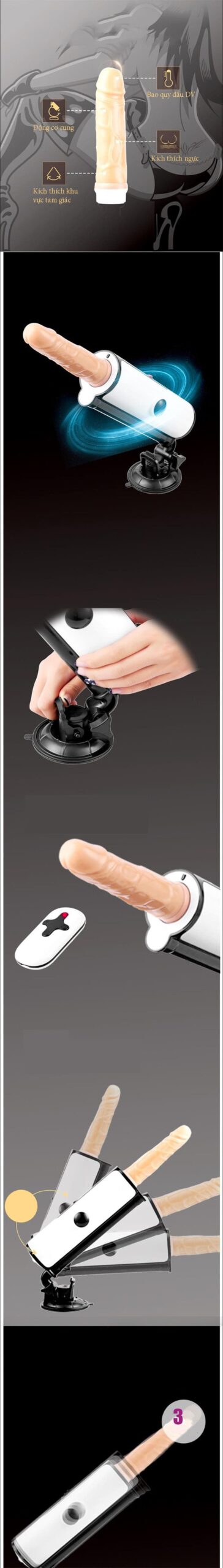 Dương vật giả cao cấp DC50M điều khiển từ xa kích thích phê
