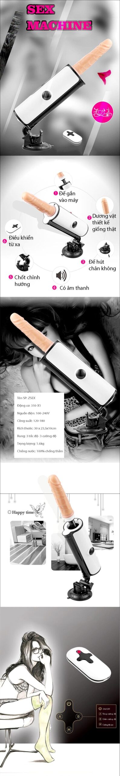 Dương vật giả cao cấp DC50M điều khiển từ xa kích thích phê