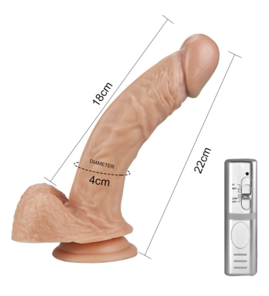 Dương Vật Giả DV56B Rung Mạnh Kiểu Cong Kích Thích Hít Đất