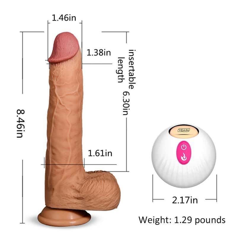 Dương Vật Giả DV60D Rung Thụt Điều Khiển Từ Xa Có Sưởi Ấm