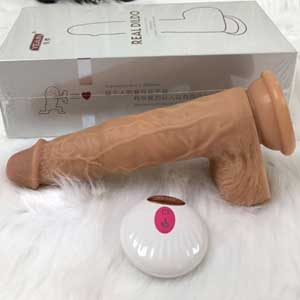 Dương vật giả rung thụt sưởi ấm điều khiển từ xa 