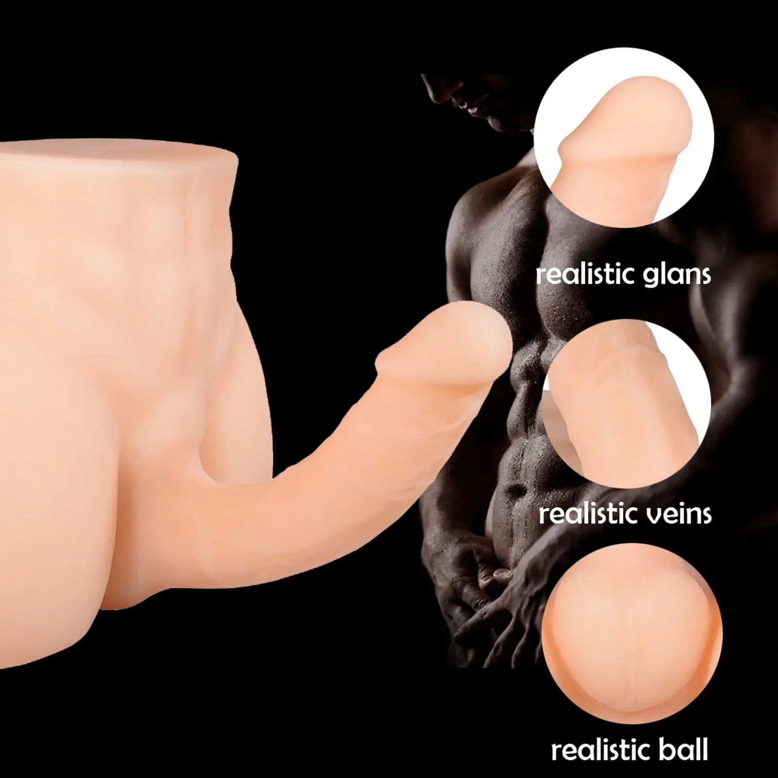 Dương vật giả silicon cao cấp DV36H kích thích hậu môn búp bê bán thân