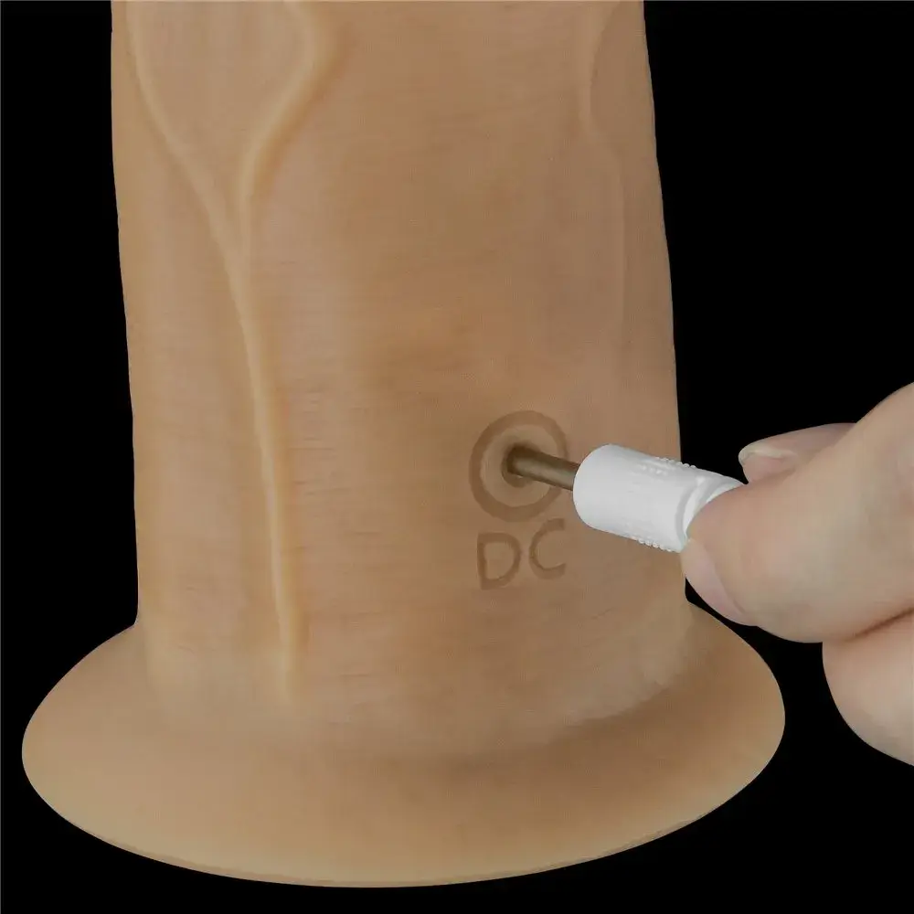 Dương vật giả DV55P 8 inch rung ngoáy sạc pin cao cấp silicone 2 lớp
