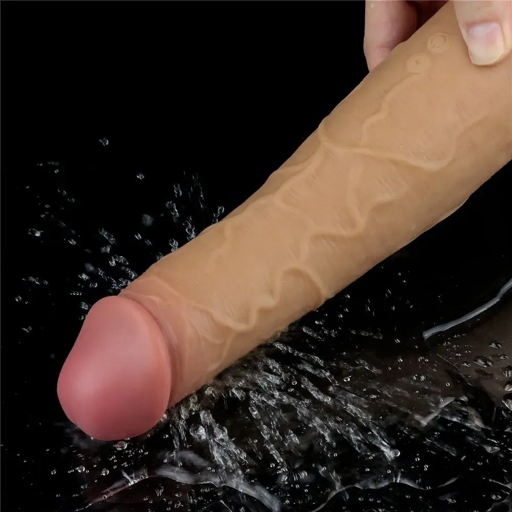 Dương vật giả DV55P 8 inch rung ngoáy sạc pin cao cấp silicone 2 lớp