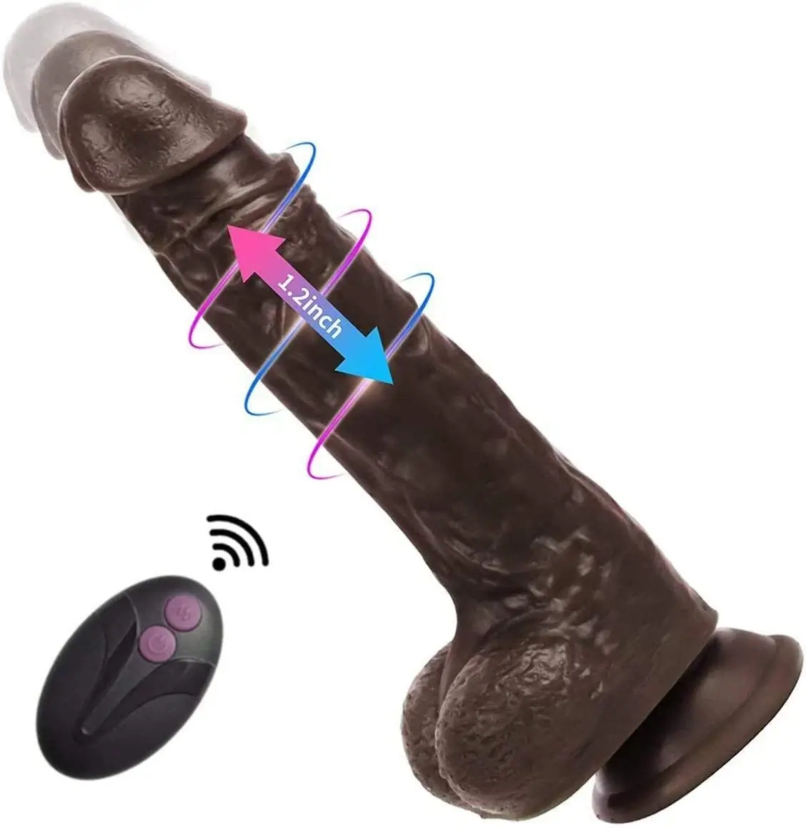 Dương vật silicon y tế đa chức năng DV60G đen châu Phi hít tường