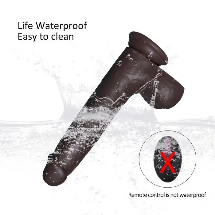 Dương vật silicon y tế đa chức năng DV60G đen châu Phi hít tường