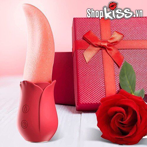 Red Rose G-Spot Clitoral Tongue Vibrator Silicone