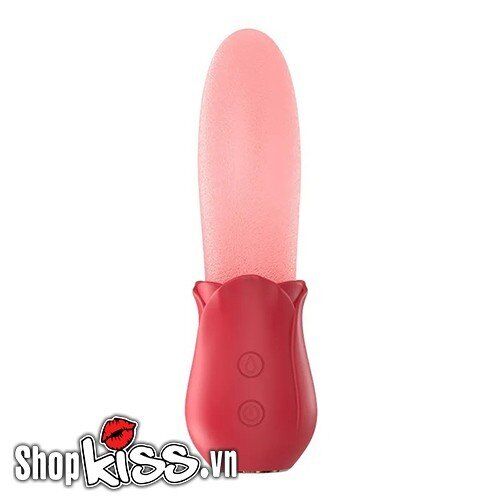 Red Rose G-Spot Clitoral Tongue Vibrator Silicone