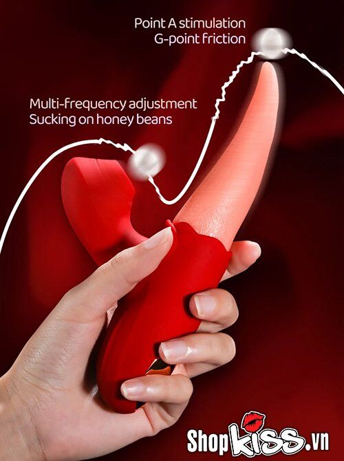  Mua Lưỡi rung liếm âm đạo có nhánh bú mút hột le cực sướng Rose hàng mới về