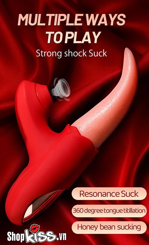 Mua Lưỡi rung liếm âm đạo có nhánh bú mút hột le cực sướng Rose hàng mới về