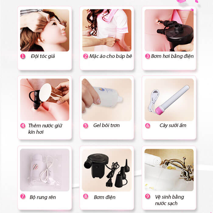 Búp bê nữ bơm hơi cao cấp dễ thương rung rên chính hãng