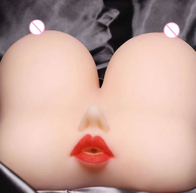 AD38C sextoy nam kết hợp âm đạo giả vú giả miệng giả silicon all in one