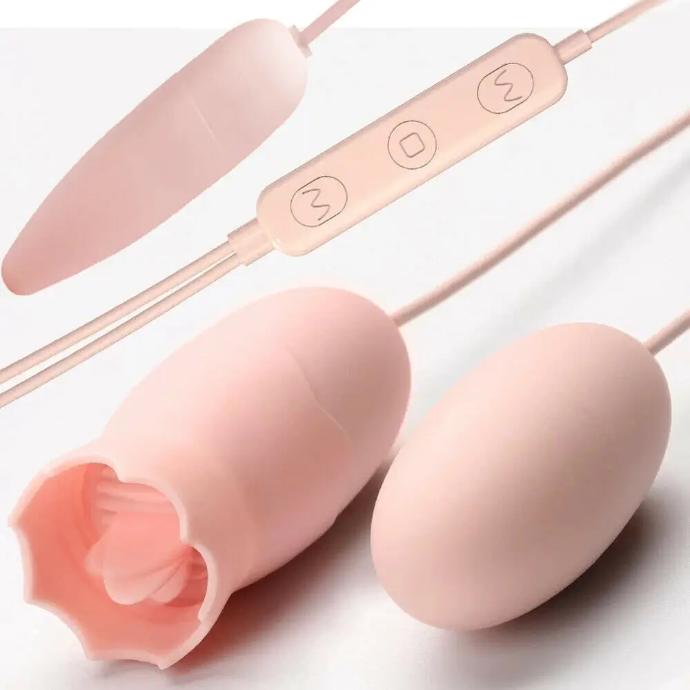 Trứng Rung 3 Đầu EG36A Kích Thích Âm Vật Âm Đạo Màu Hồng Tím