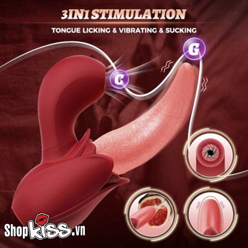  Nhập sỉ Dụng cụ massage điểm G và âm vật hình lưỡi liếm nhập khẩu