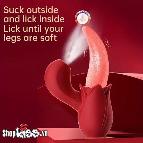  Nhập sỉ Dụng cụ massage điểm G và âm vật hình lưỡi liếm nhập khẩu