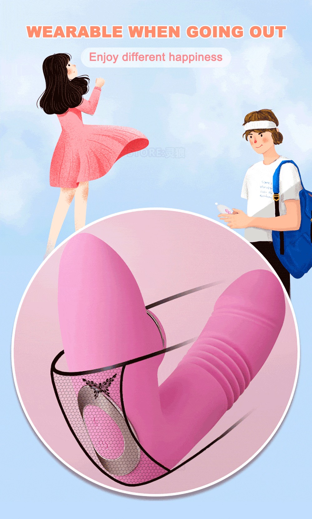 Quần lót rung điều khiển từ xa thụt bú mút cao cấp cho nữ