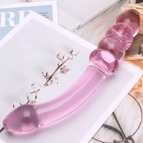 Dương vật thủy tinh hai đầu trong suốt cao cấp