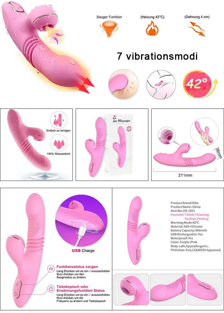 Cu giả rung thụt bú mút DV73A silicone y tế sưởi ấm kích thích Cu giả rung thụt bú mút DV73A silicone y tế sưởi ấm kích thích