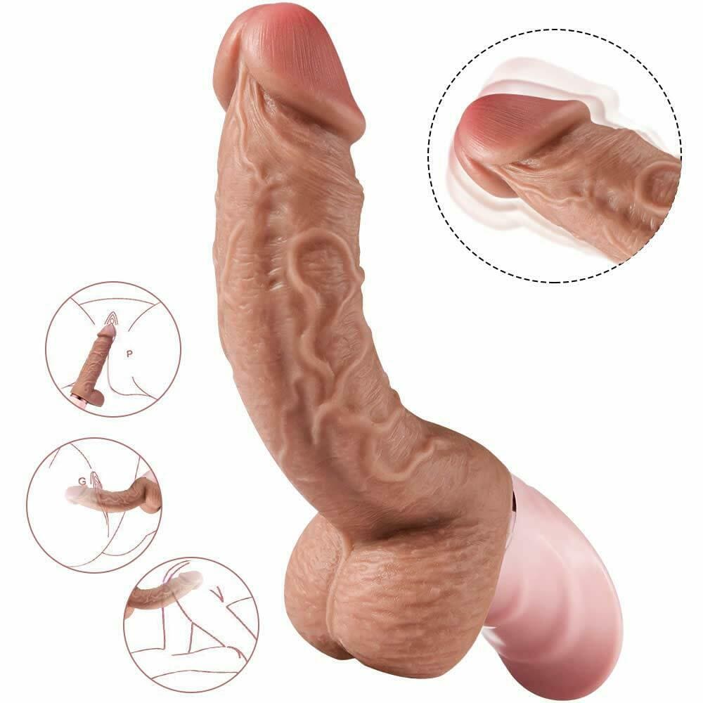 Dương vật giả DV44Q mềm rung sưởi ấm như thật cho nữ