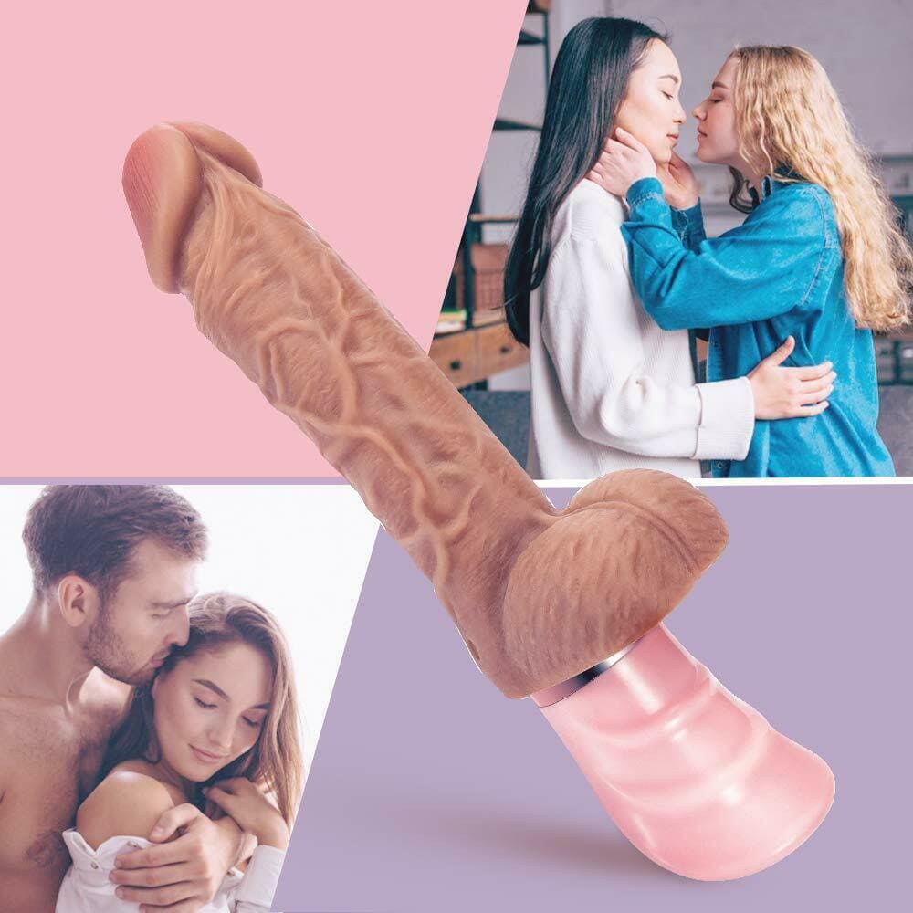 Dương vật giả DV44Q mềm rung sưởi ấm như thật cho nữ