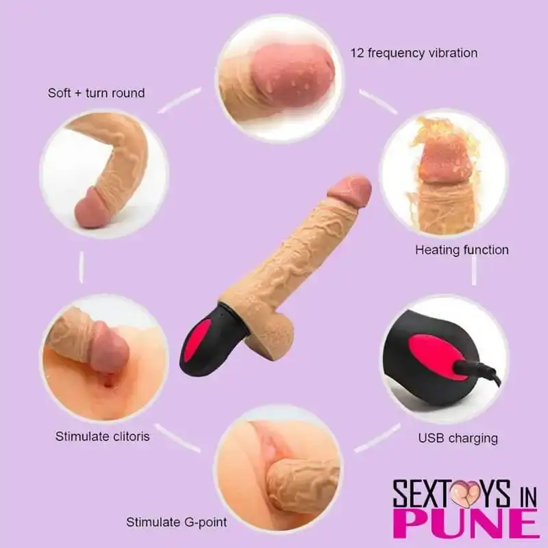 Dương vật giả silicon DV44G siêu rung sưởi ấm mềm mại trải nghiệm đỉnh
