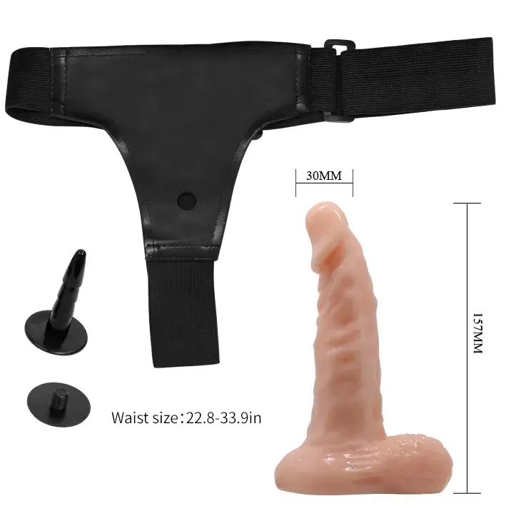 Dương vật giả có dây đeo size nhỏ đặc ruột cho les DC65P với thiết kế đáy mở cho phép kích thích đồng thời mang lại khoái cảm tột đỉnh cho hai bạn nữ.