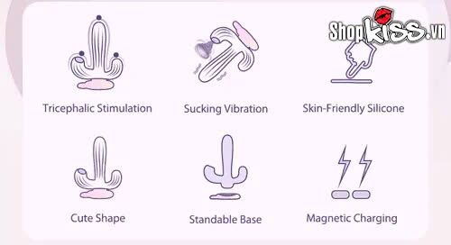 Dụng cụ kích thích đa điểm Svakom Bernice 3 nhánh cao cấp tiện lợi