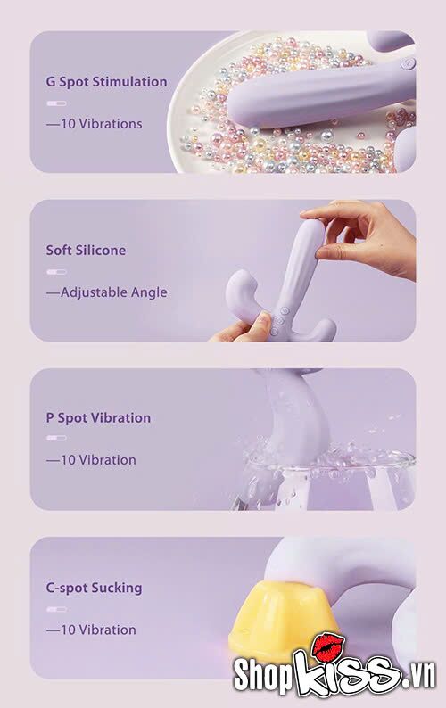 Dụng cụ kích thích đa điểm Svakom Bernice 3 nhánh cao cấp tiện lợi