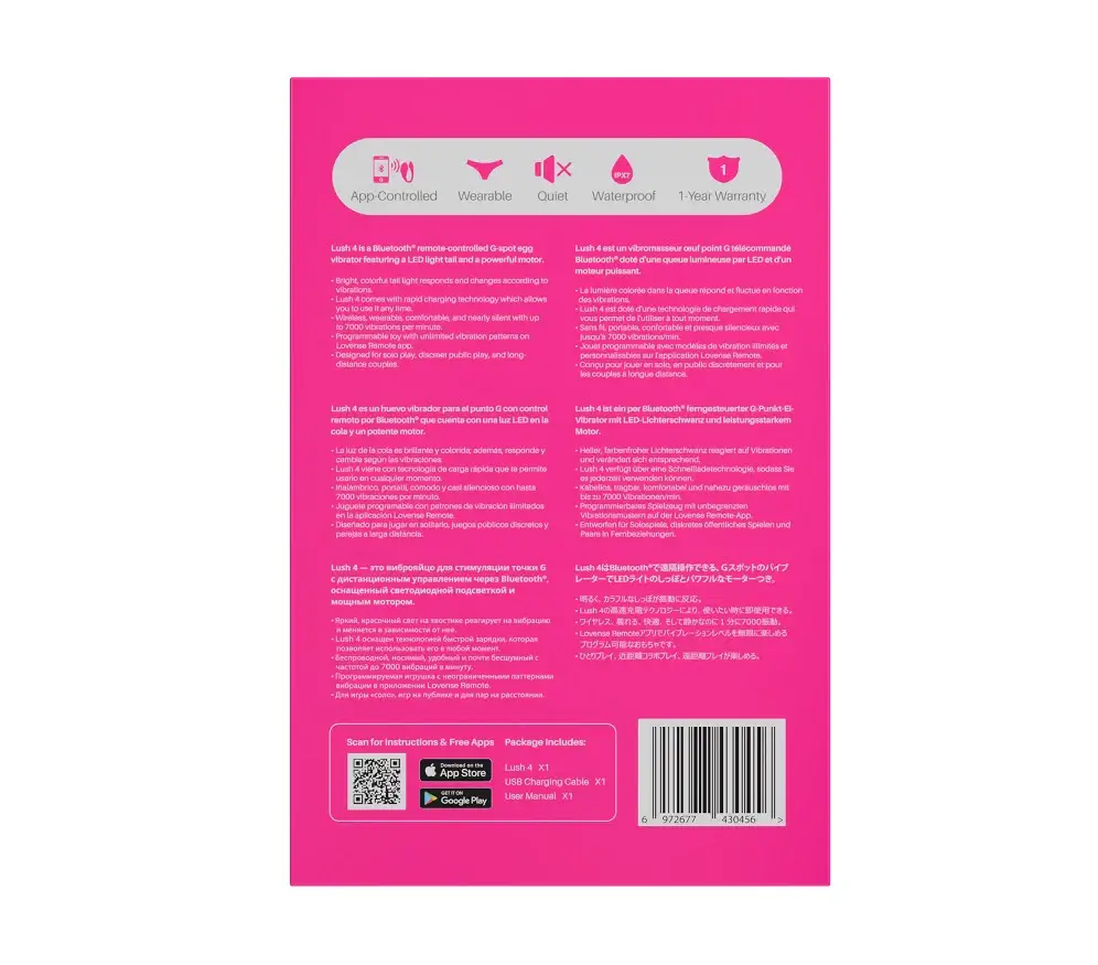 Trứng Rung Lovense Lush 4 Bluetooth Cao Cấp Rung Mạnh PK