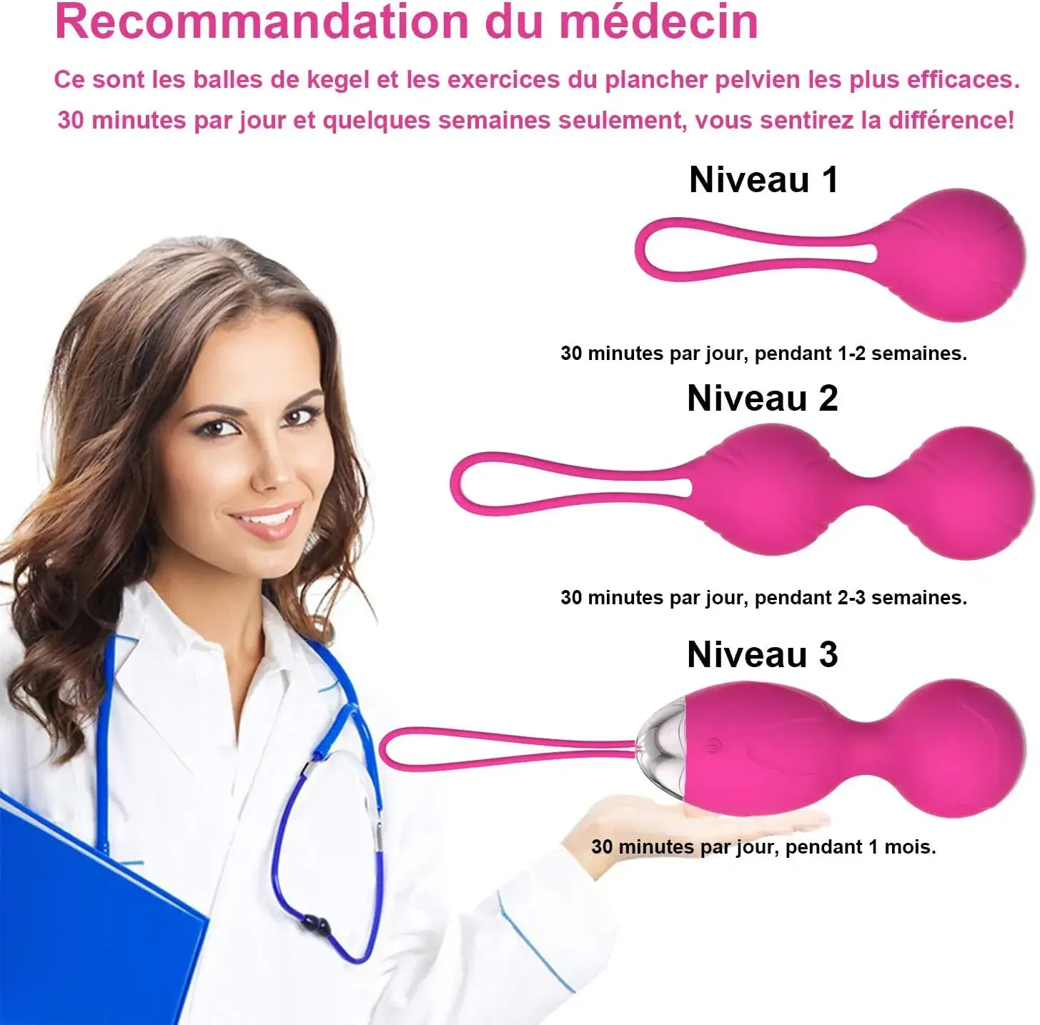 Bóng Tập Kegel Rung DC49C 3 Bóng Điều Khiển Từ Xa Se Khít