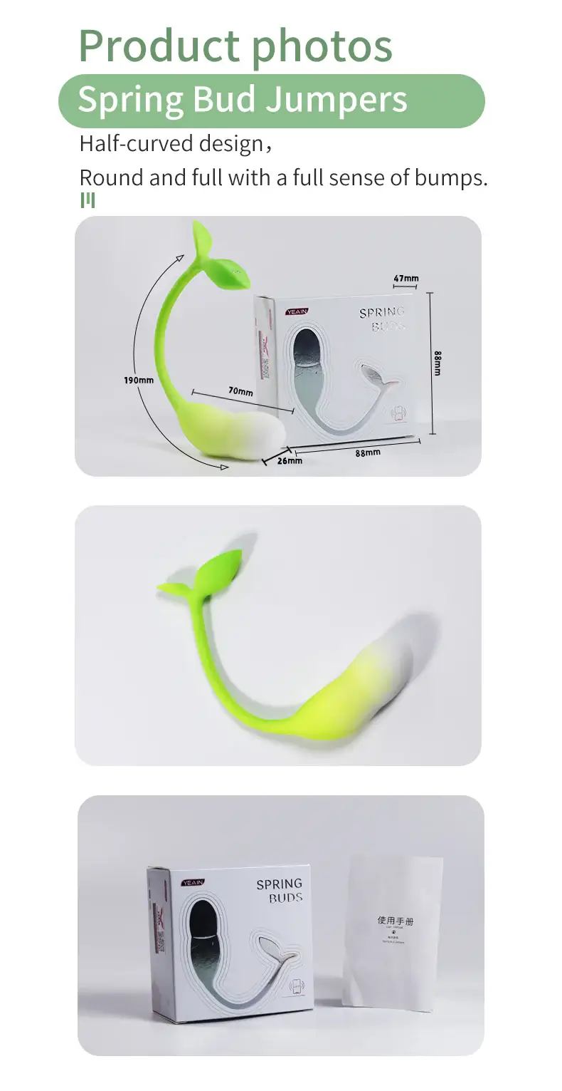 Trứng rung nụ xuân EG34G silicone cao cấp xanh lơ trắng