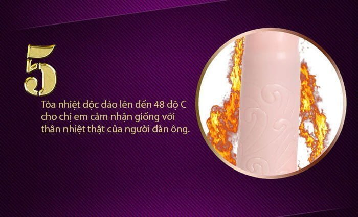 Dương vật giả rung ngoáy phát nhiệt cao cấp