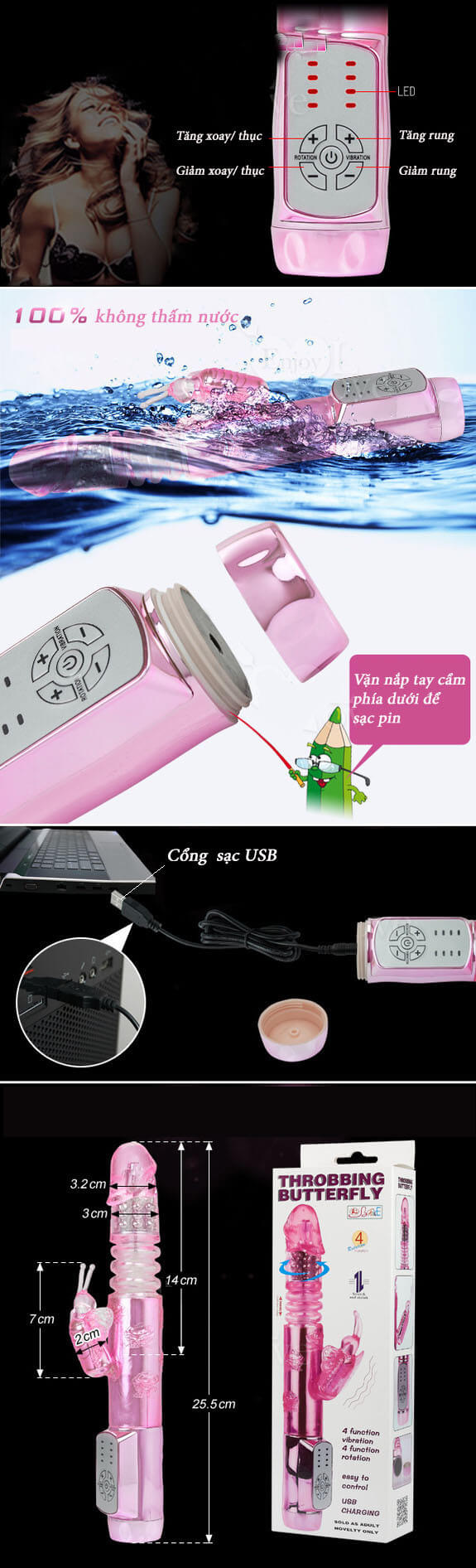 Dương vật giả DC01C rung ngoáy thụt cực mạnh