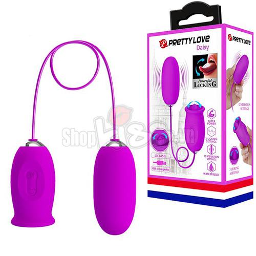 Trứng rung hai đầu liếm Pretty Love Daisy kích thích mạnh mẽ