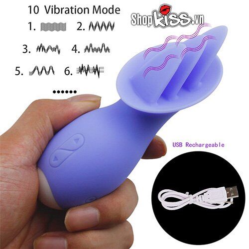 Lưỡi rung liếm âm vật điểm G Tongue Lick pin sạc IPX6