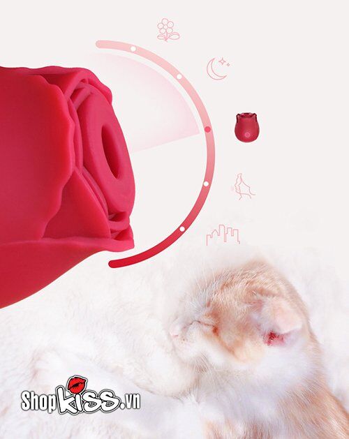 Máy rung liếm âm vật hoa hồng OMYSKY an toàn silicone