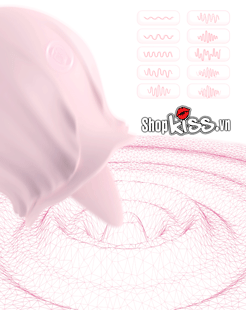 Máy rung liếm âm vật hoa hồng OMYSKY an toàn silicone