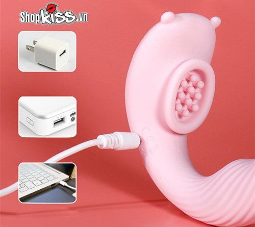 Trứng rung điểm G Adorable Bear Wear sạc USB 9 chế độ