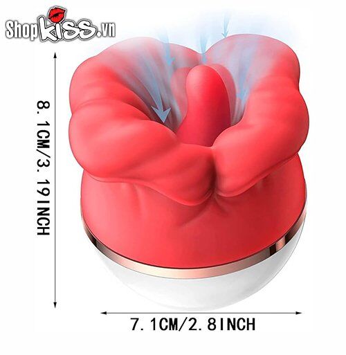 Big Mouth Rose Clitoral Licking Sucking Vibrator Red Petals