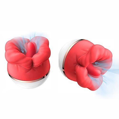 Big Mouth Rose Clitoral Licking Sucking Vibrator Red Petals
