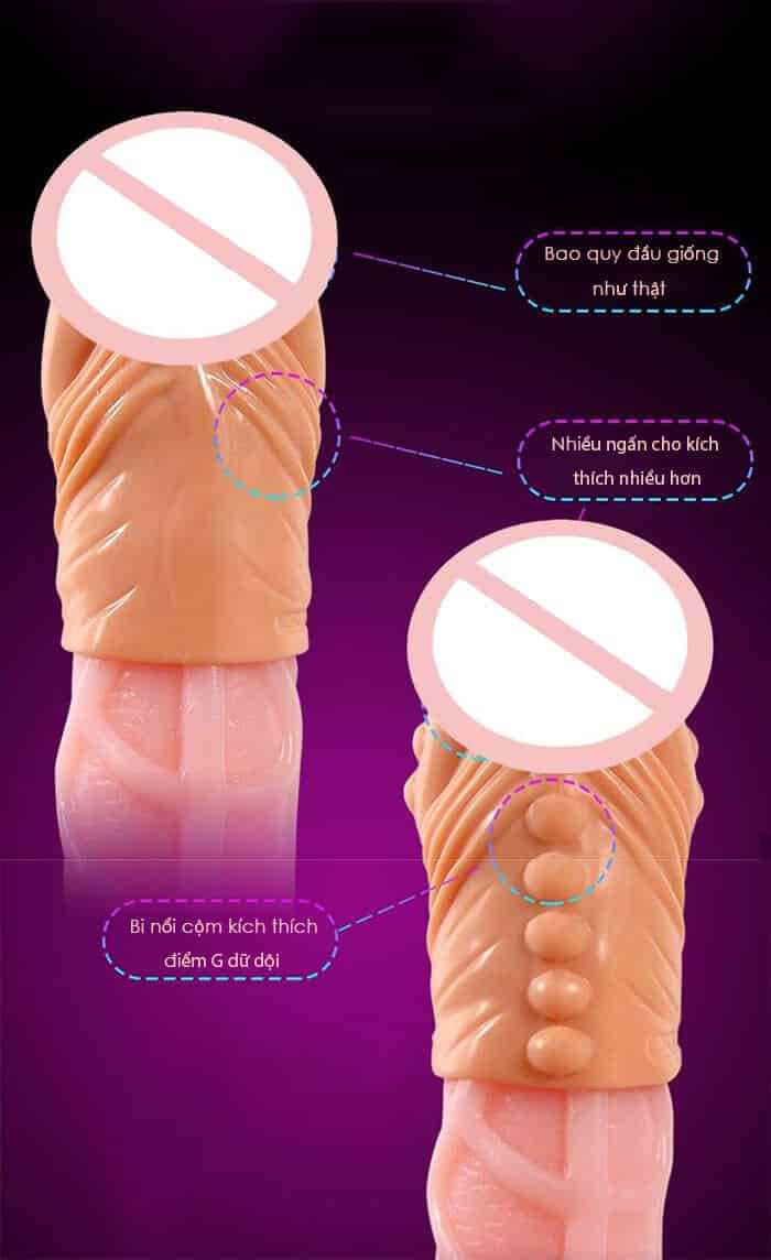 BD10E Bao cao su đôn dên nối dài dương vật tăng khoái cảm