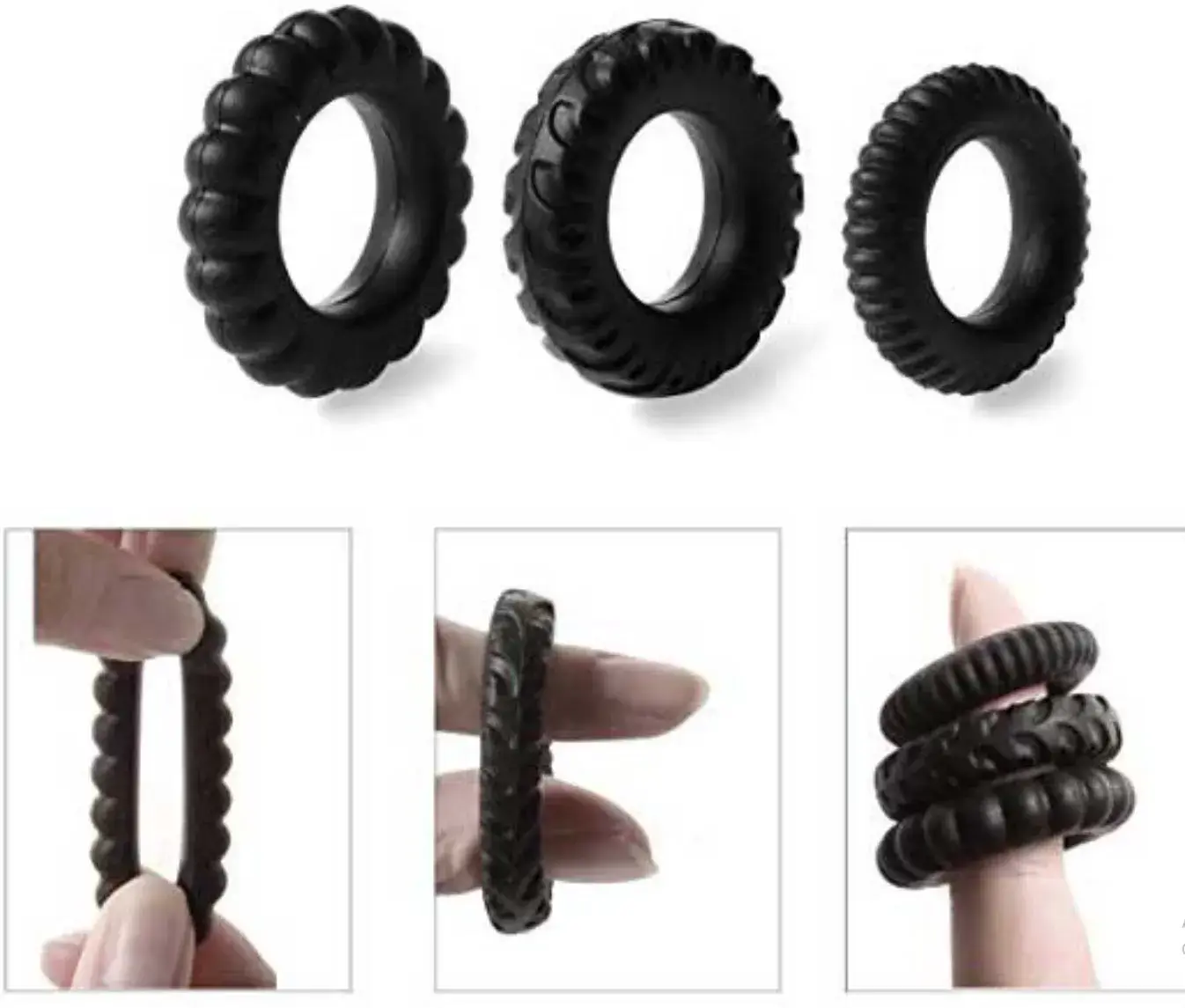 Vòng đeo cu silicone BAILE DC60U gân răng cưa tăng khoái cảm